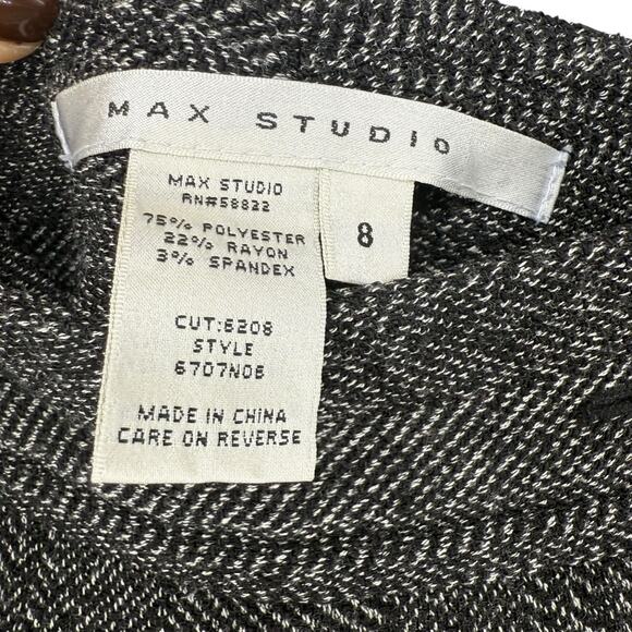 Max Studio Wide Leg Trouser Pants Womens Size 8 Black Sailor Button Career Tweed - Picture 7 of 7